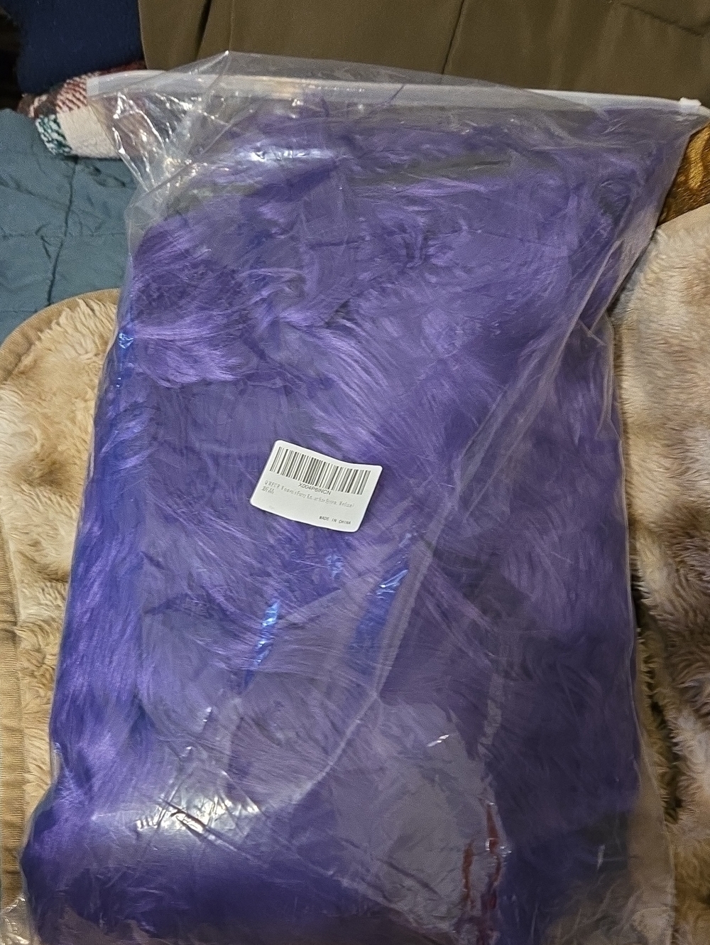 New Women's Purple Furry Faux Fur Knee High Boots - Picture 9 of 9